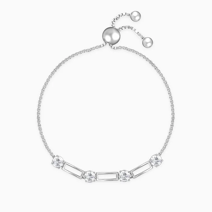 Soft hue bracelet-Silver Zircon Dazzling Bracelet