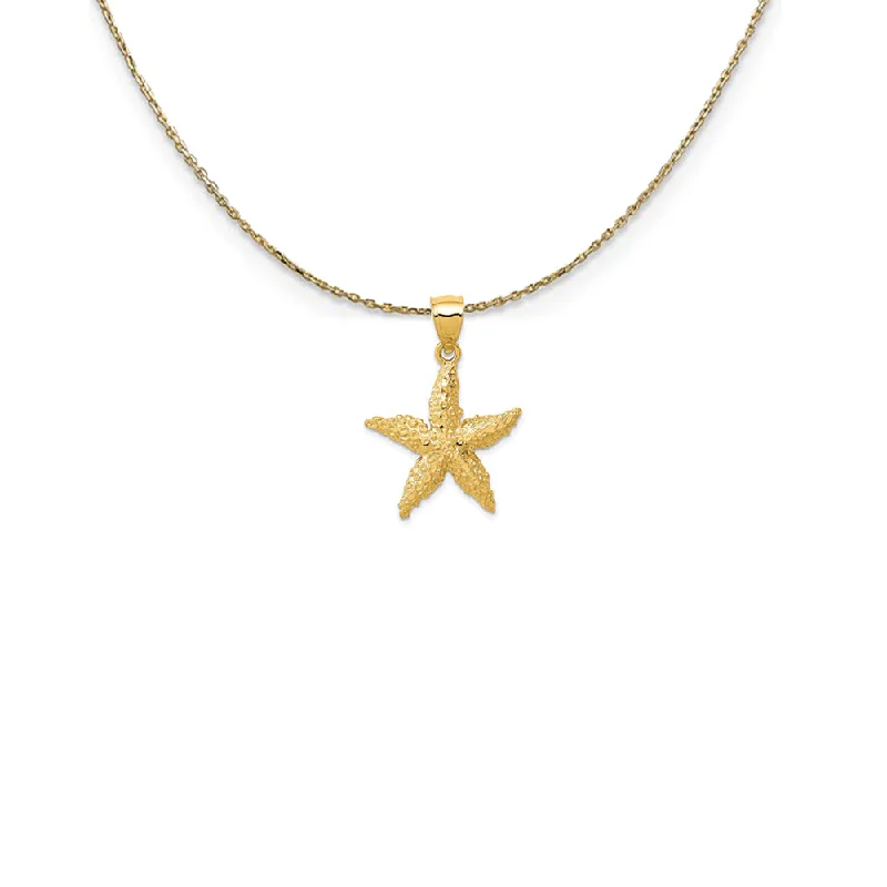 Peak gem necklace-14k Yellow Gold 20mm Textured Starfish Necklace