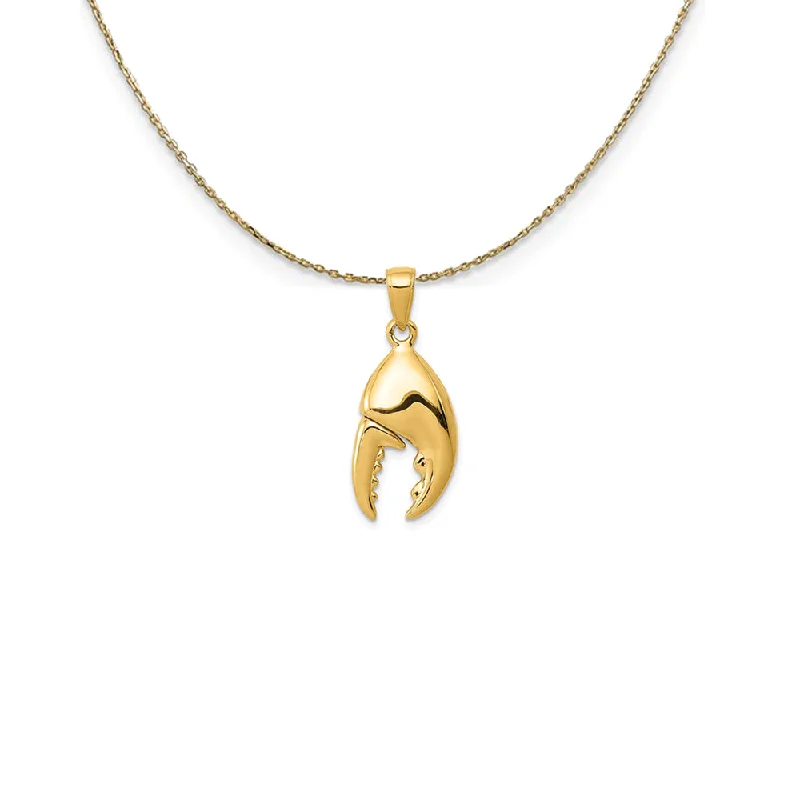 Scuffed edge necklace-14k Yellow Gold 3D Moveable Stone Crab Claw Necklace