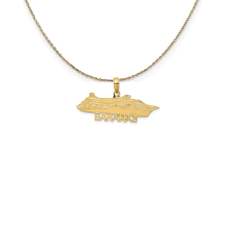 Classic flair necklace-14k Yellow Gold Bahamas Ocean Liner Necklace