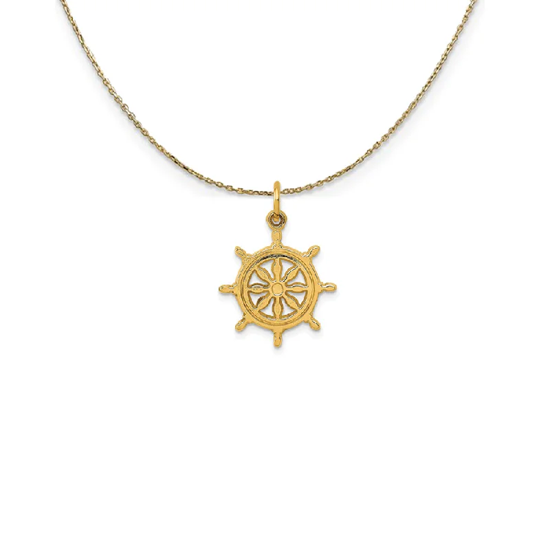 Folded rim necklace-14k Yellow Gold Captain's Wheel Necklace