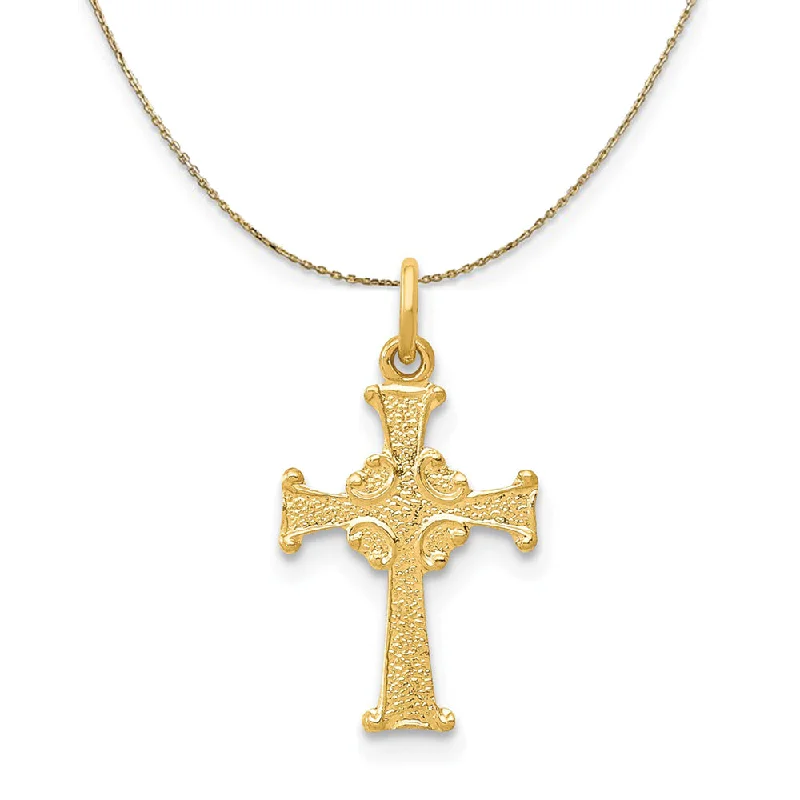 Five-knot necklace-14k Yellow Gold, Dainty, Celtic Cross Necklace