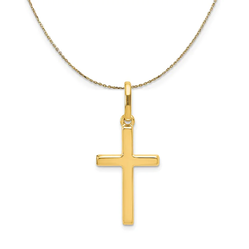 Lattice grid necklace-14k Yellow Gold, Hollow, Latin Cross Necklace