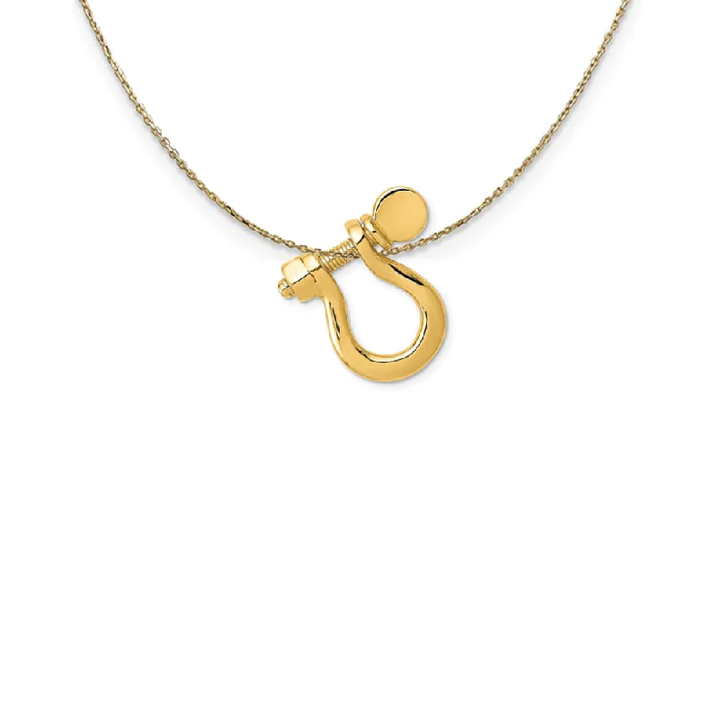 14k Yellow Gold Large Shackle Link Moveable Necklace