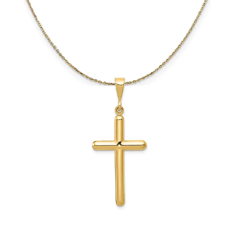 Tulip cluster necklace-14k Yellow Gold, Latin Cross Necklace