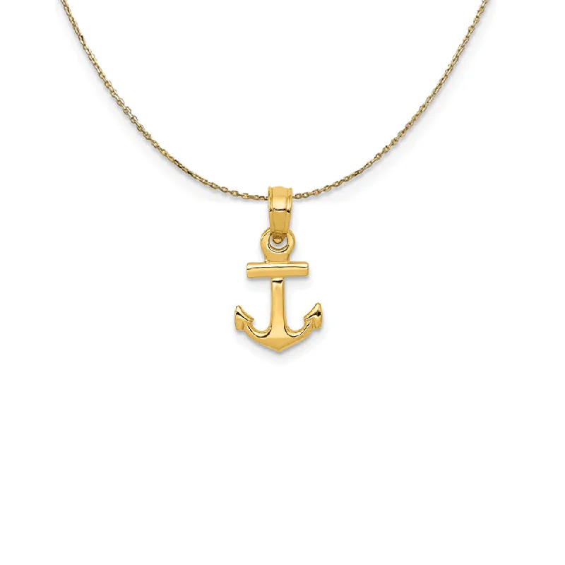 Five-knot necklace-14k Yellow Gold Mini Admiralty Anchor Necklace