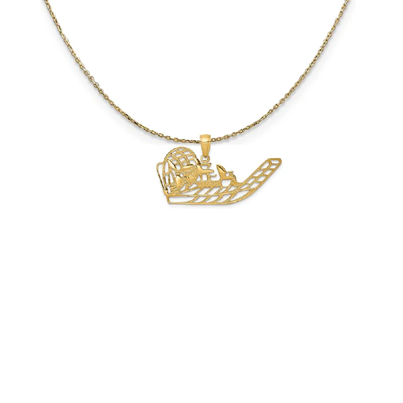 Hazel agate necklace-14k Yellow Gold Open Airboat Necklace