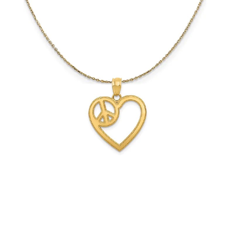 14k Yellow Gold Open Heart (17mm) Necklace