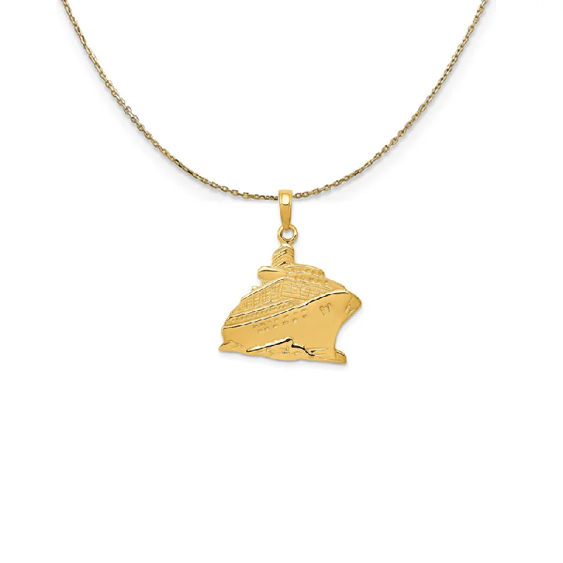 Cedar nut necklace-14k Yellow Gold Polished Cruise Ship Necklace