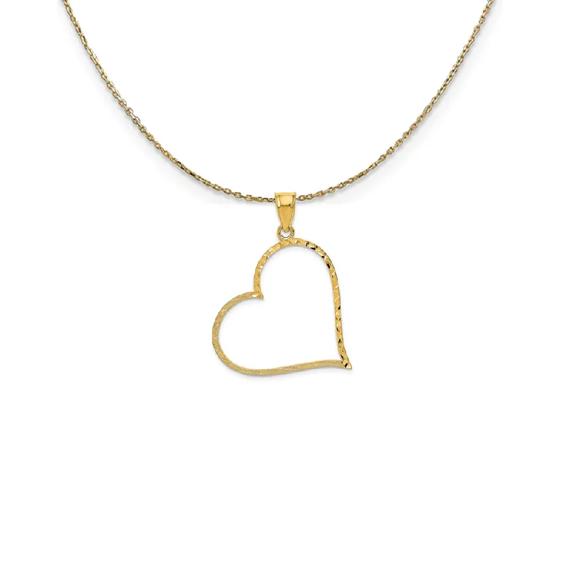 Moor grass necklace-14k Yellow Gold Reversible Heart Necklace