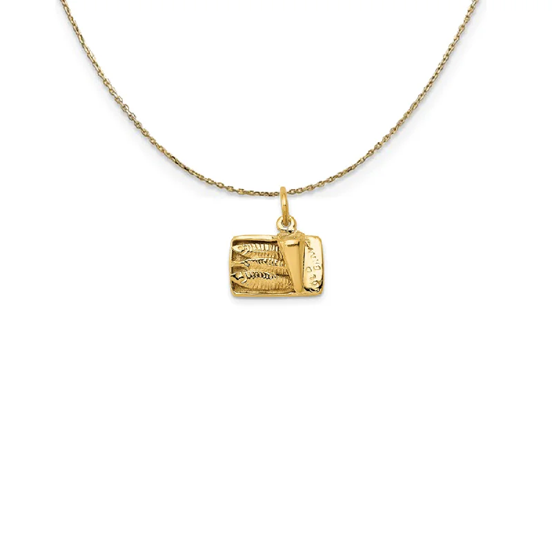 Coarse grain necklace-14k Yellow Gold Sardine Can (15mm) Necklace