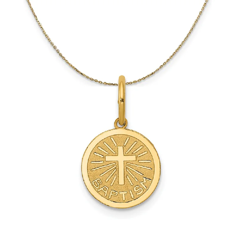 Retro mine necklace-14k Yellow Gold Small Baptism Necklace