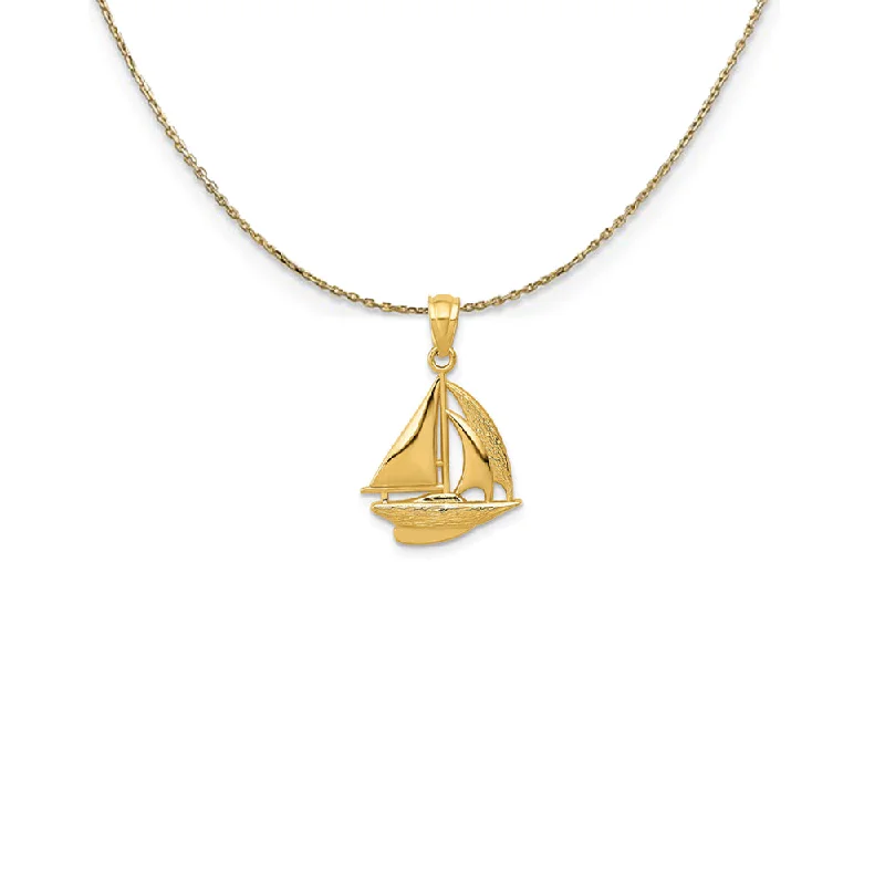 Tiered stack necklace-14k Yellow Gold Small Sailboat Necklace