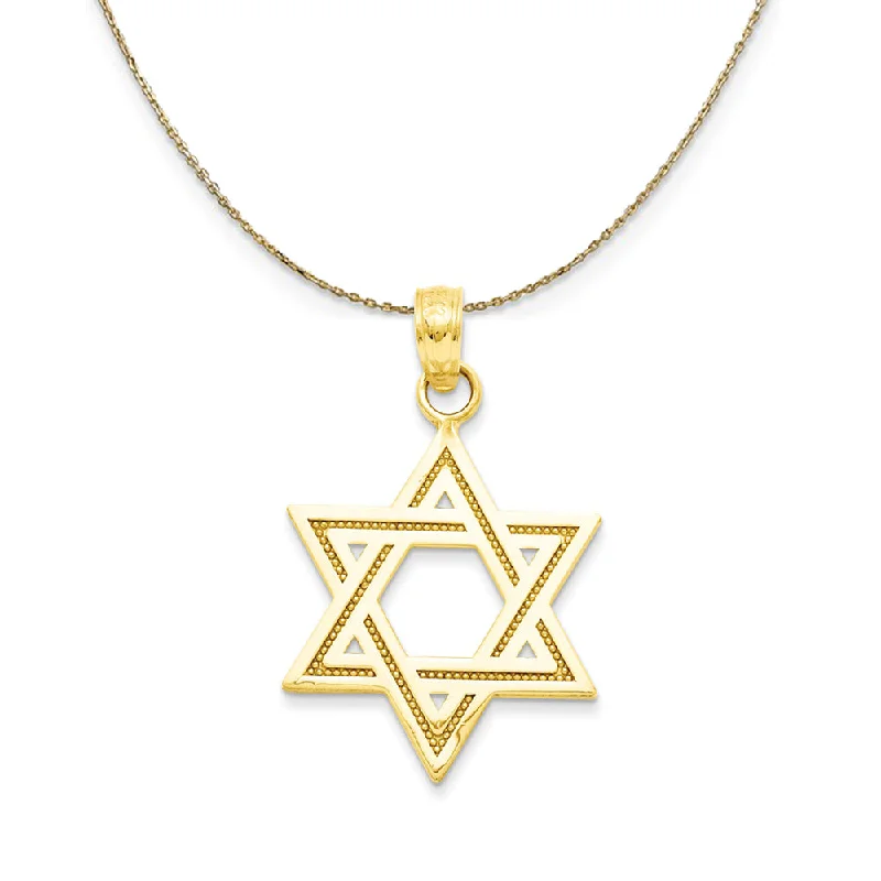 Fir sprig necklace-14k Yellow Gold Star of David Necklace