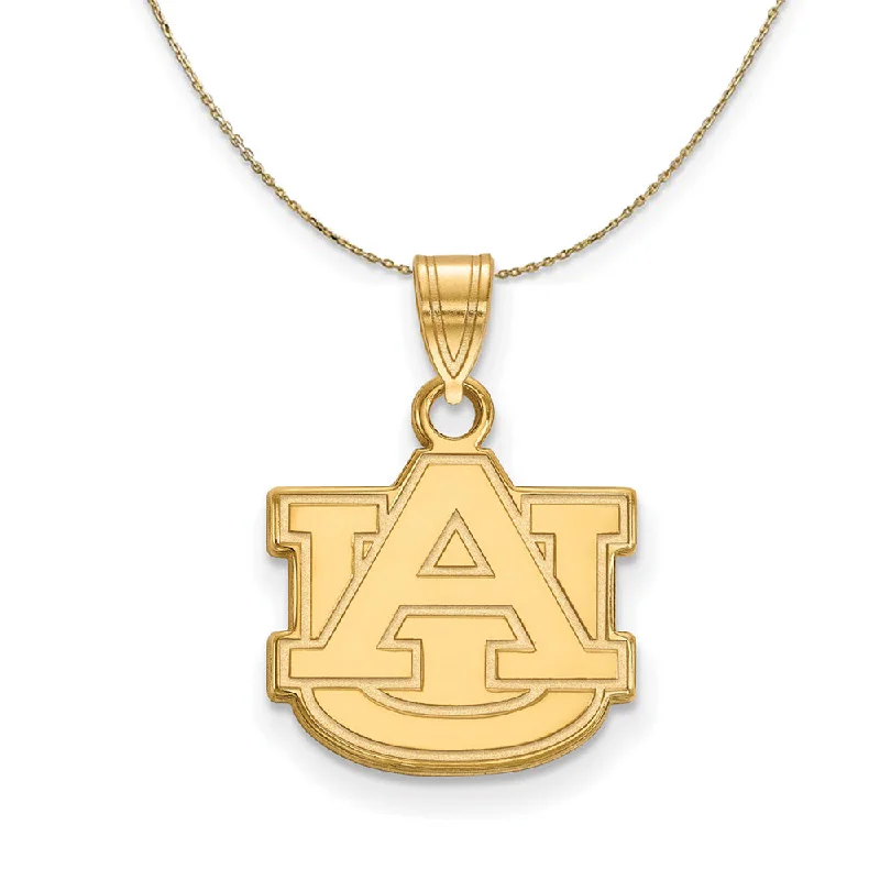 Scuffed edge necklace-14k Yellow Gold Auburn U Small 'AU' Necklace