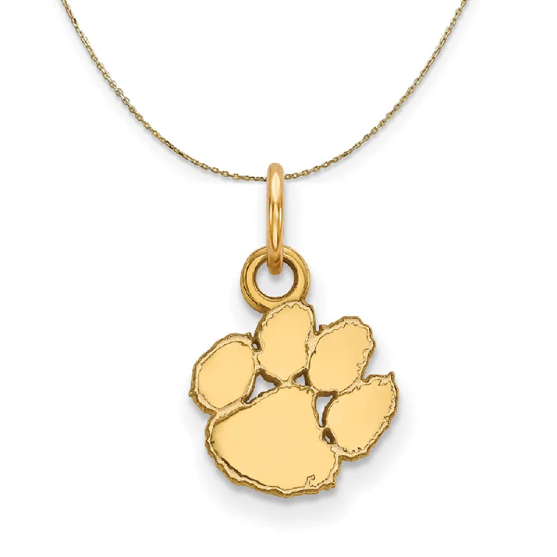 Soft hue necklace-14k Yellow Gold Clemson U X-Small Necklace