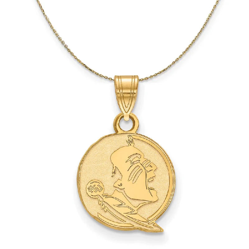 Retro mine necklace-14K Yellow Gold Florida State Small Logo Necklace