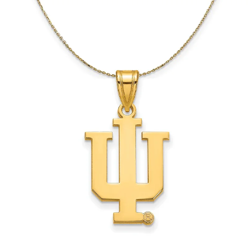 Maple wood necklace-14k Yellow Gold Indiana U Small 'IU' Necklace