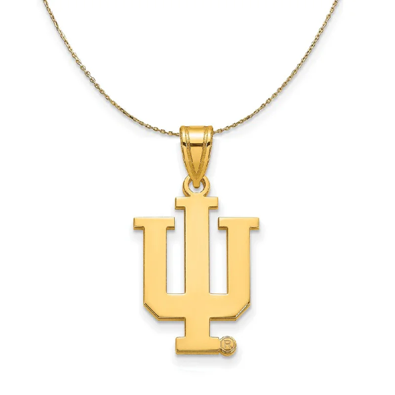 Radiant-cut sapphire necklace-14k Yellow Gold Indiana U X-Small 'IU' Necklace