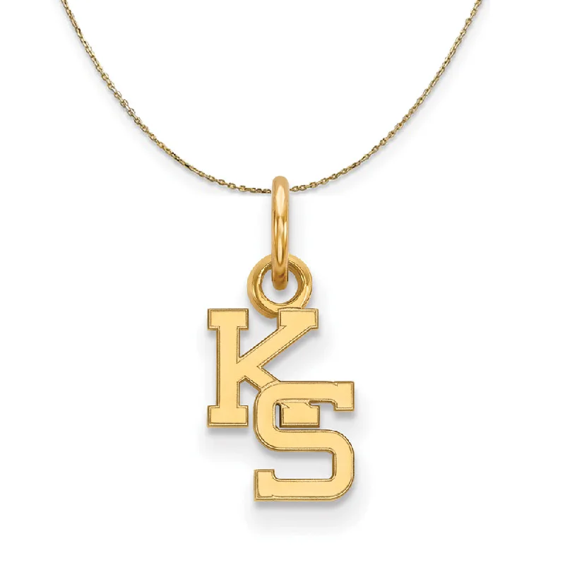 Crescent pendant necklace-14k Yellow Gold Kansas State X-Small Necklace