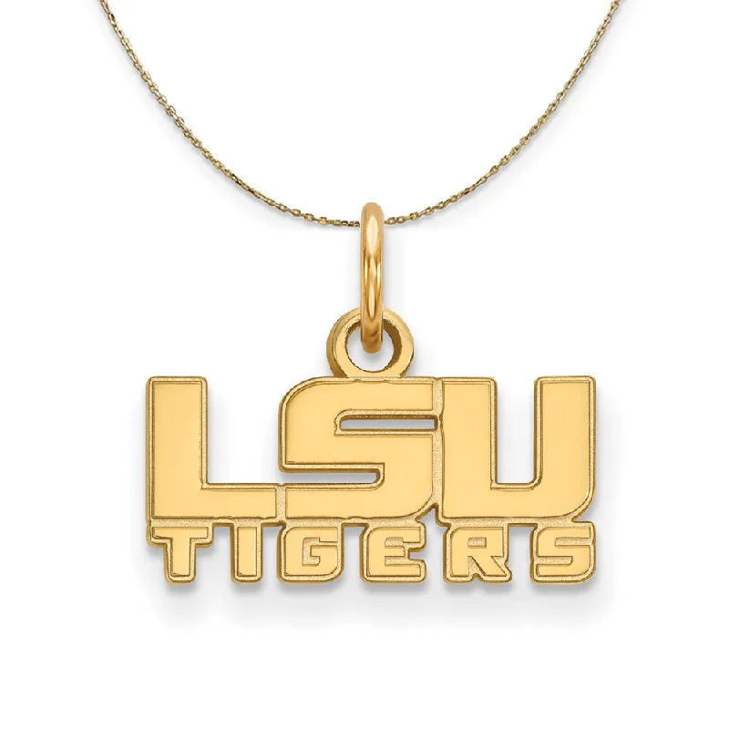 Baroque bend necklace-14k Yellow Gold Louisiana State X-Small Logo Necklace