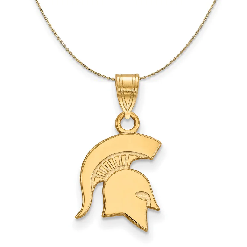 Shell fragment necklace-14k Yellow Gold Michigan State Small Spartans Necklace