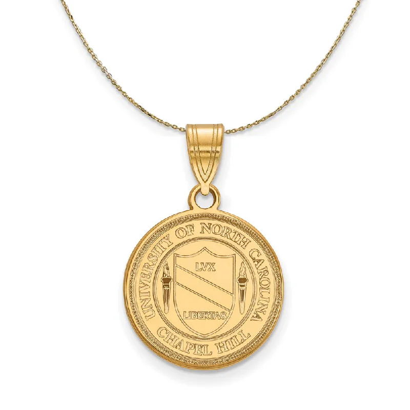 14k Yellow Gold North Carolina Medium Crest Necklace