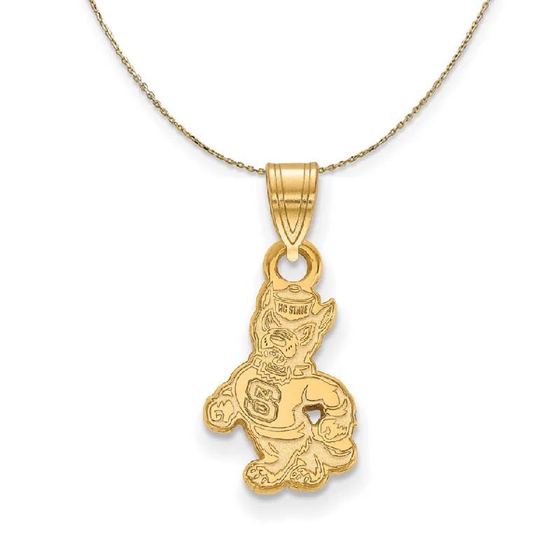 14k Yellow Gold North Carolina Small Mascot Necklace