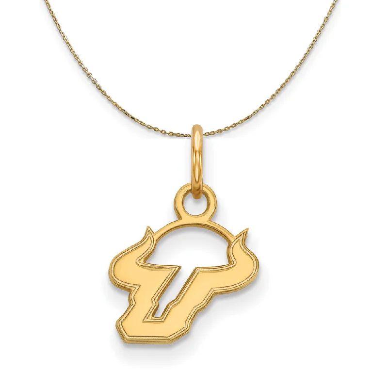 Birch grain necklace-14k Yellow Gold South Florida X-Small Logo Necklace