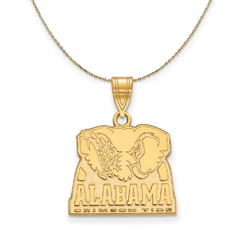 Lily bud necklace-14k Yellow Gold U. of Alabama Medium Logo Necklace