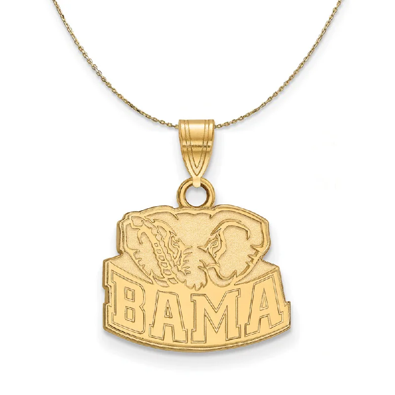 Ash sprig necklace-14k Yellow Gold U. of Alabama Sm 'BAMA' Logo Necklace