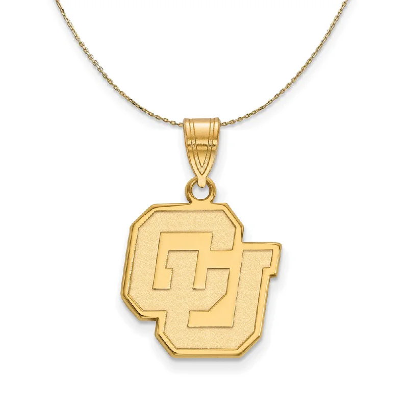 Twilight gray necklace-14k Yellow Gold U of Colorado Medium Necklace