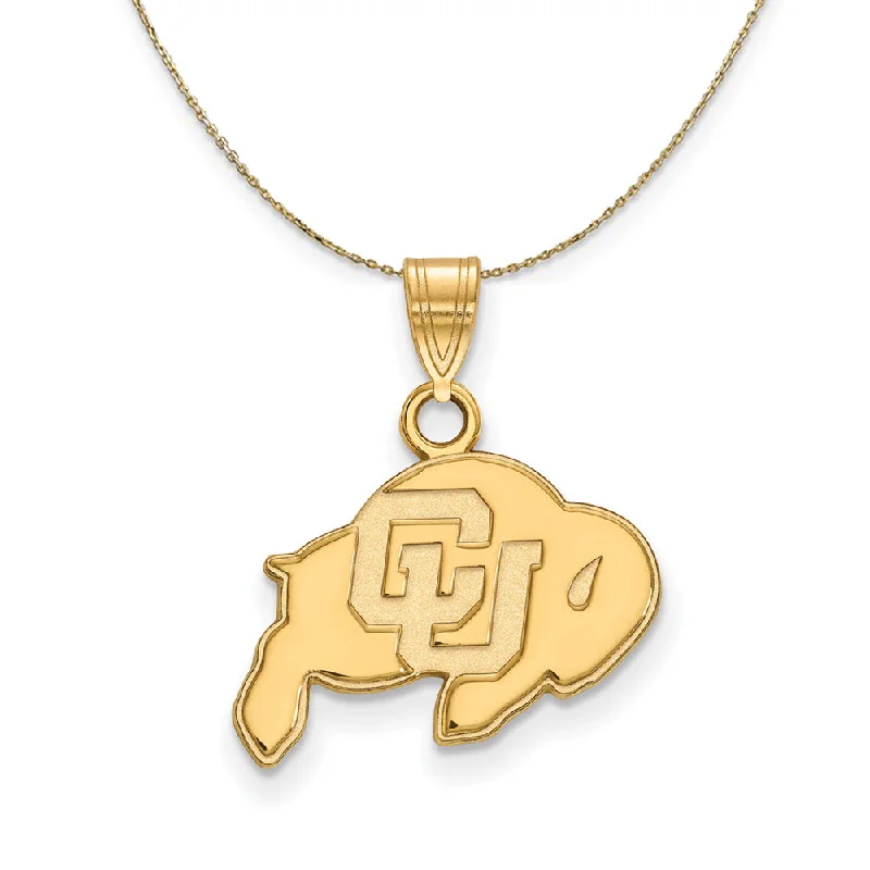 14k Yellow Gold U of Colorado Small Logo Necklace