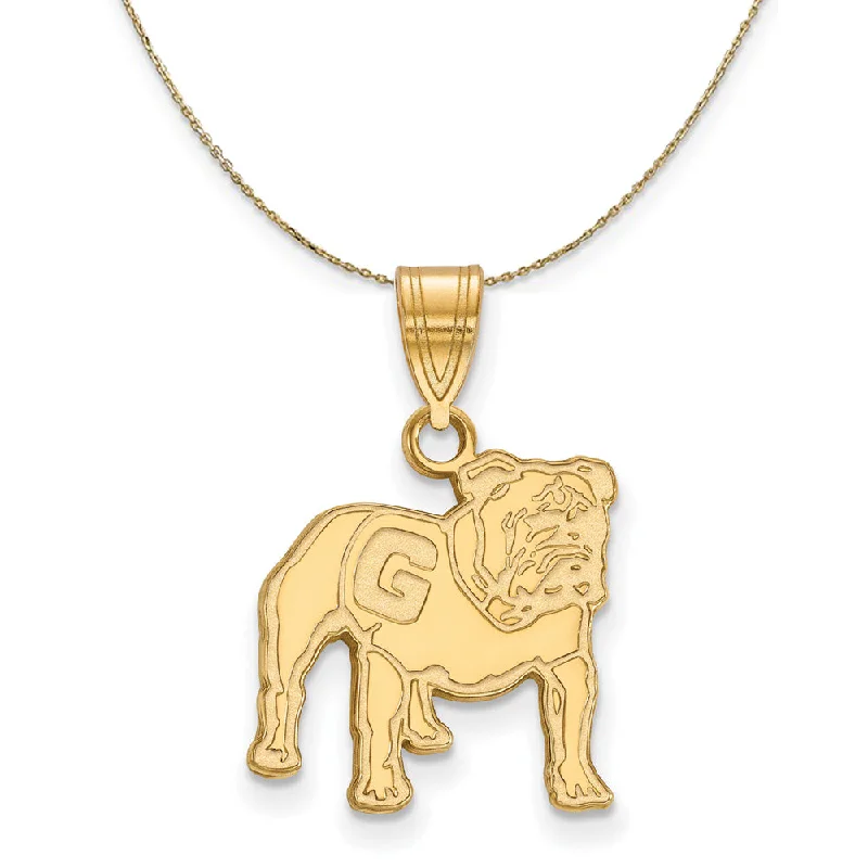 14k Yellow Gold U. of Georgia Medium Bulldogs Necklace