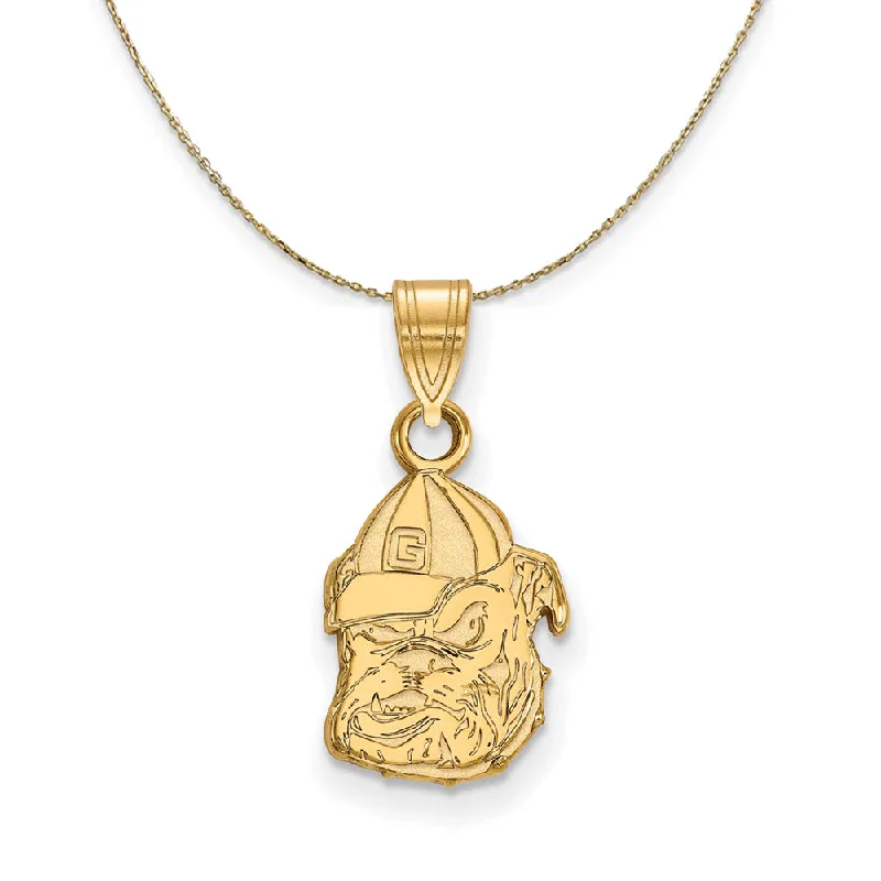 14k Yellow Gold U. of Georgia Small Mascot Necklace