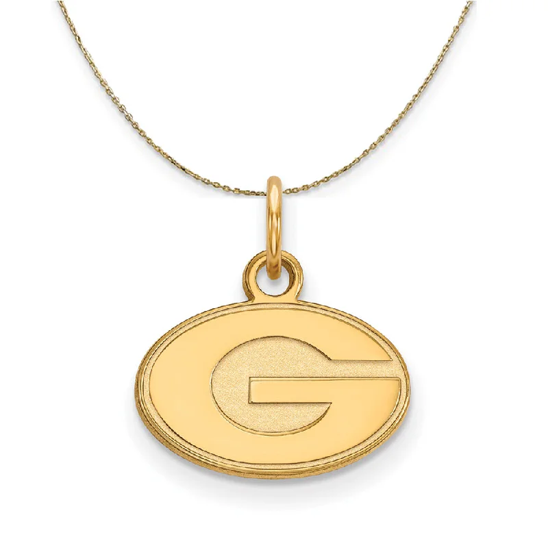 Root stem necklace-14k Yellow Gold U. of Georgia X-Small 'G' Necklace