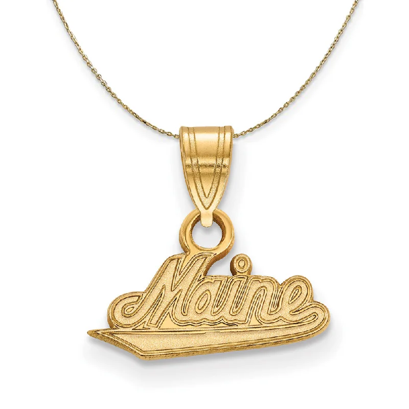 14k Yellow Gold U. of Maine Small Necklace