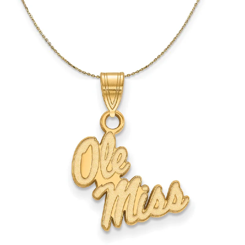 14k Yellow Gold U. of Mississippi Small Script Necklace