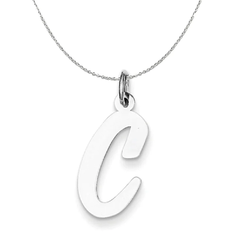 Silver Madison Collection LG Classic Script Initial C Necklace