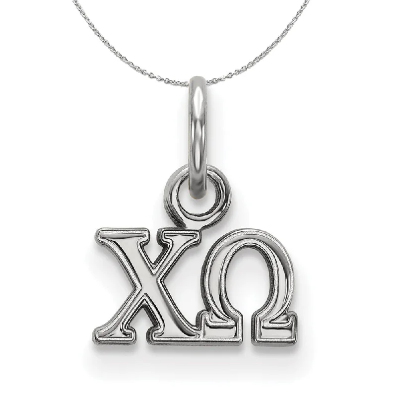 Soft hue necklace-Sterling Silver Chi Omega XS (Tiny) Greek Necklace