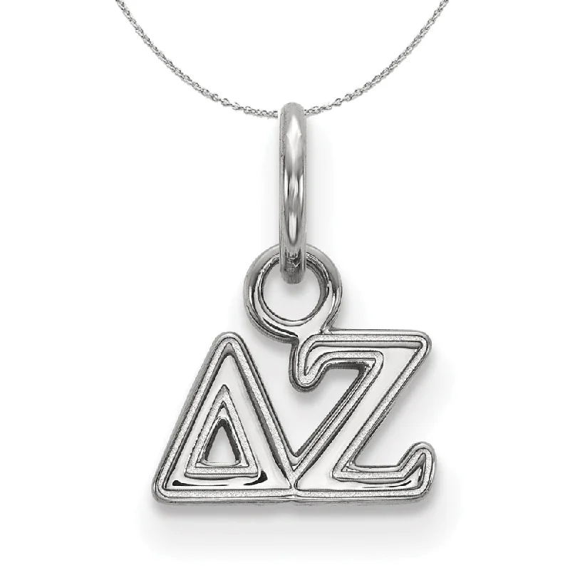 Sisal band necklace-Sterling Silver Delta Zeta XS (Tiny) Greek Necklace