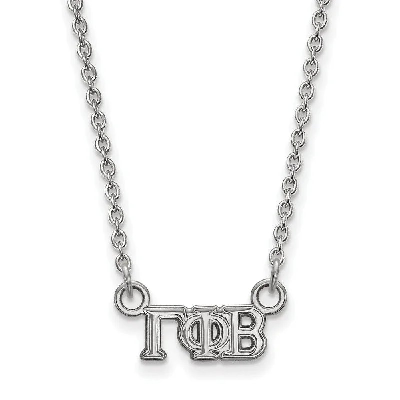 Root stem necklace-Sterling Silver Gamma Phi Beta XS (Tiny) Greek Letters Necklace