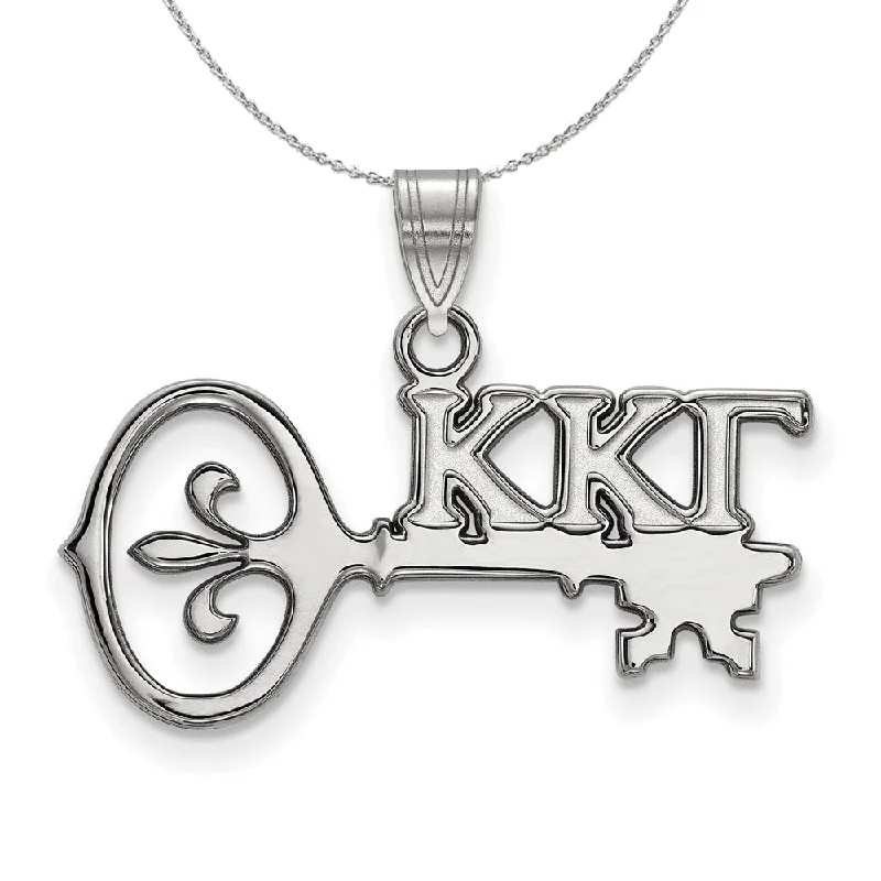 Sterling Silver Kappa Kappa Gamma Small Pendant Necklace