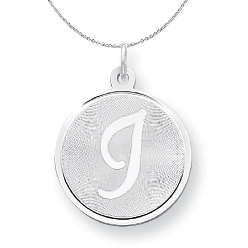 Sterling Silver, Makayla Collection, 20mm Disc Initial I Necklace