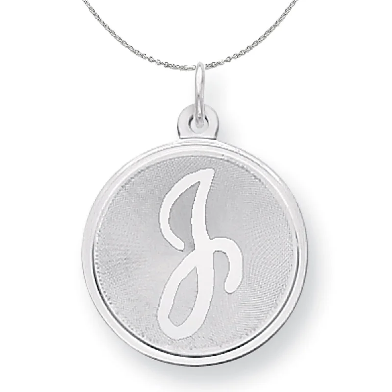 Nebula shine necklace-Sterling Silver, Makayla Collection, 20mm Disc Initial J Necklace