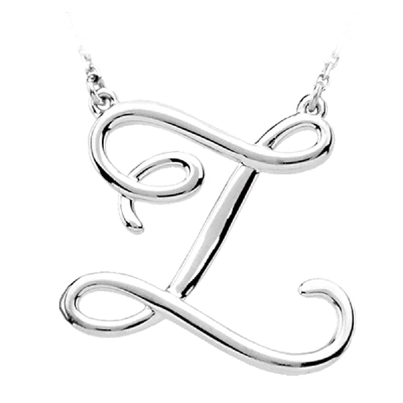 Willow wrap necklace-Sterling Silver, Olivia Collection, Medium Script Initial Z Necklace