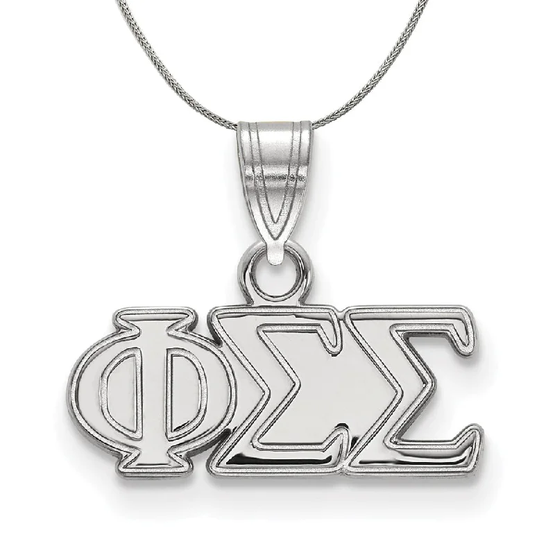 Sterling Silver Phi Sigma Sigma Small Greek Necklace