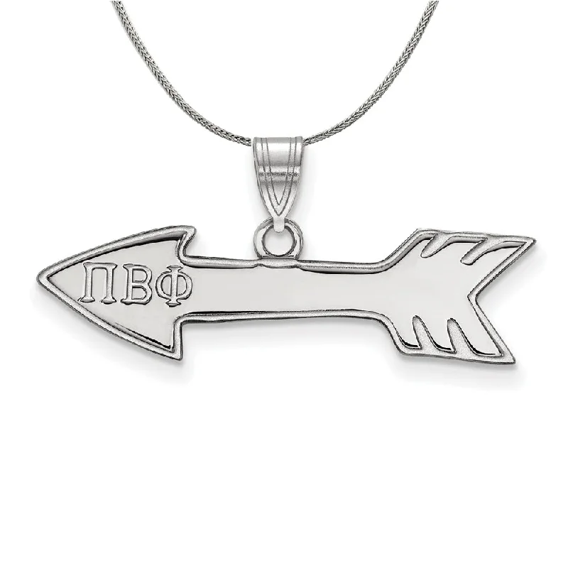 Sterling Silver Pi Beta Phi Small Pendant Necklace