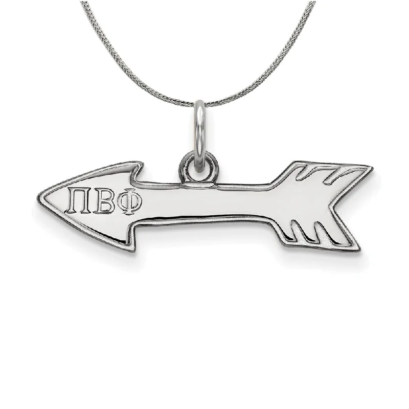 Micro gem necklace-Sterling Silver Pi Beta Phi XS (Tiny) Pendant Necklace