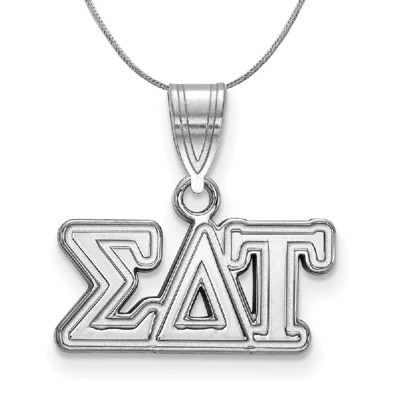 Sterling Silver Sigma Delta Tau Medium Greek Necklace